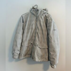 Columbia titanium large black & white Plaid winter 2-in-1 Jacket